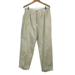 VTG Tan Khaki Bugle Boy Pleated Pants 34 X 29 Men's Slacks